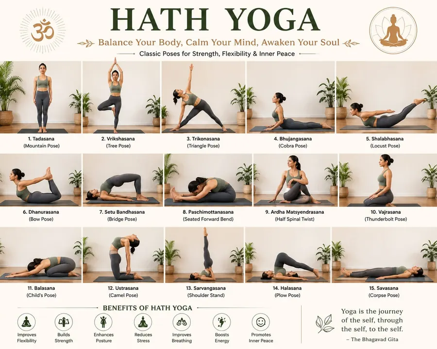 Hatha Yoga class at Rachna's Yoga Studio, Surat